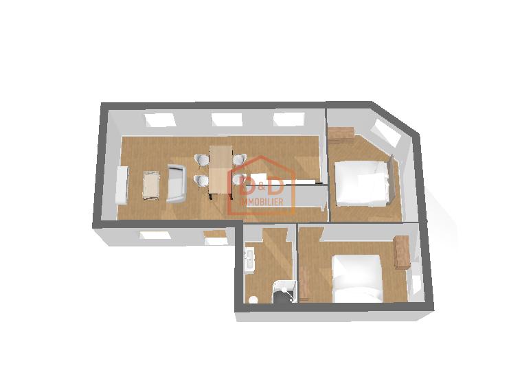 Appartement à Schifflange, 80 m², 2 chambres, 1 400 €/mois